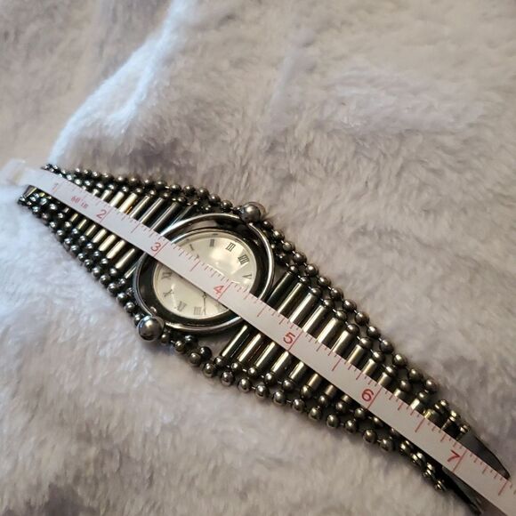St. Bernard Industrial Fancy Metal Band Watch Silver Balls & Bars Punk Very Cool - Picture 9 of 10